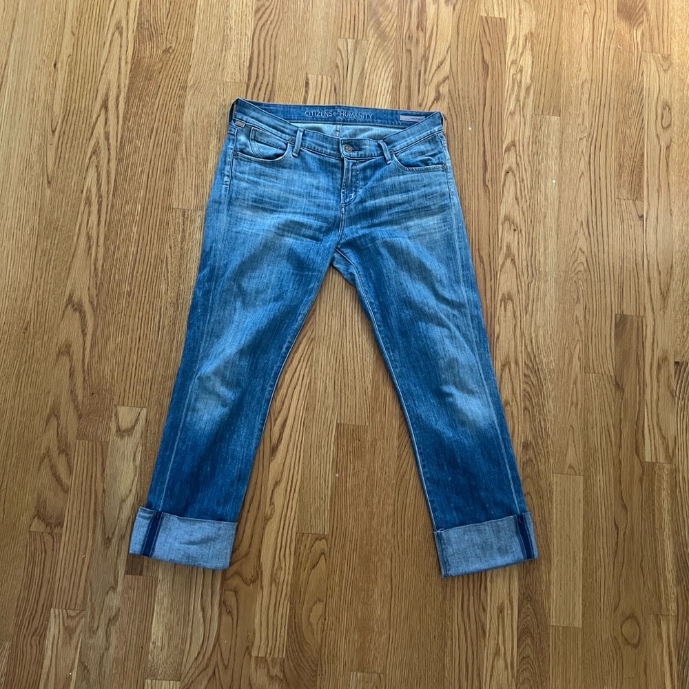 Citizens of Humanity Women's cropped Blue Rolled-Cuff Jeans